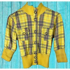 Forever 21 Yellow Button Jacket Blazer
